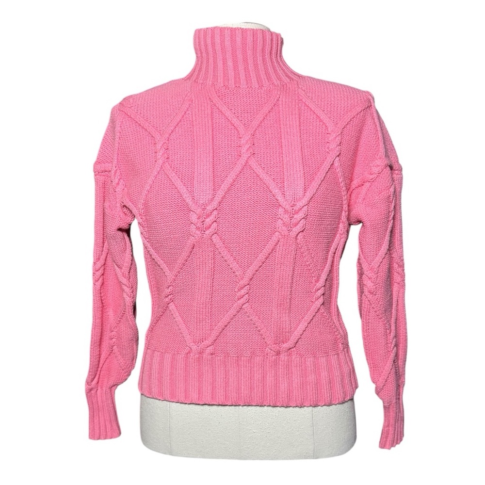 J. Crew Collection Pink Chunky Cable Knit Fall Sweater